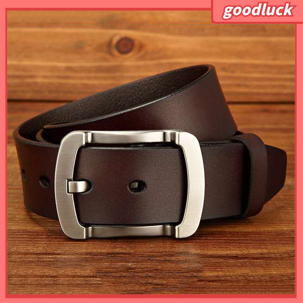 Thắt Lưng Da Giả Dày Màu Trơn Chống Vỡ / Mài Mòn Phong Cách Vintage Cho Nam