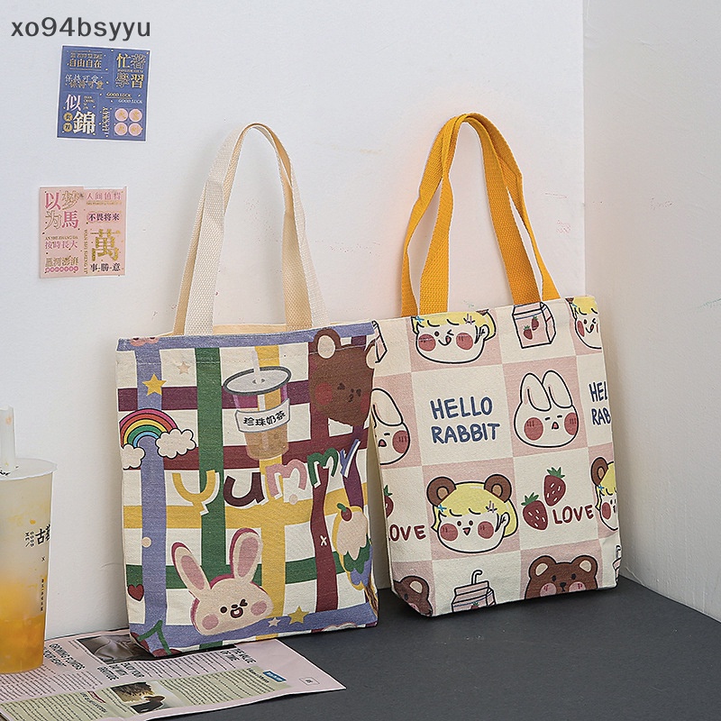 Túi Xách xo94bsyyu Vải Canvas In Họa Tiết Hoạt Hình Phong Cách Nhật Bản Cho Nữ