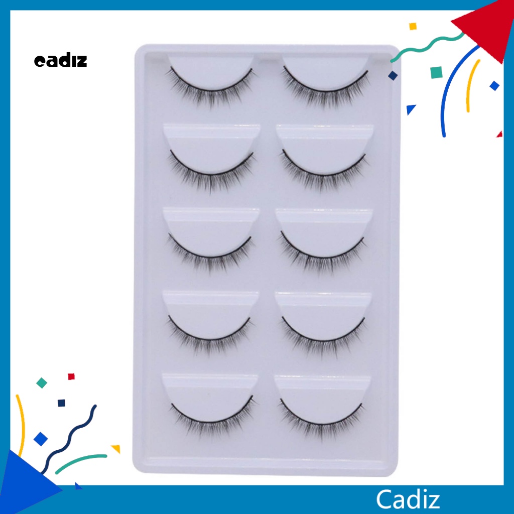 Hộp 5 Cặp Lông Mi Giả Bằng Sợi Tự Nhiên Thoải Mái