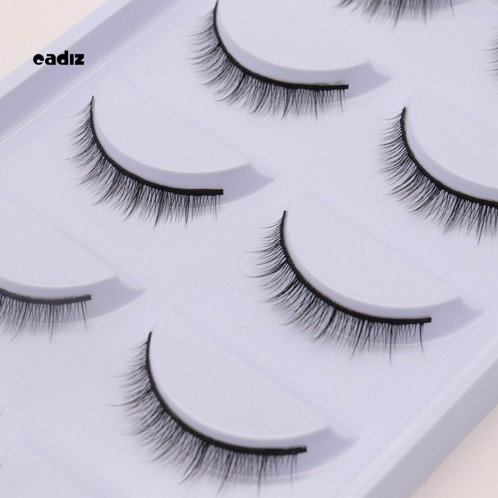 Hộp 5 Cặp Lông Mi Giả Bằng Sợi Tự Nhiên Thoải Mái