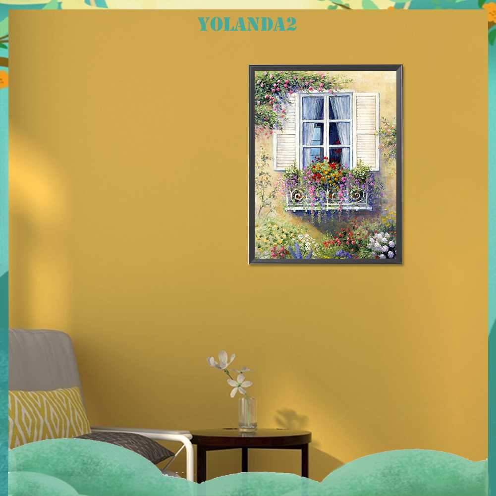 Tranh Đính Đá Kim Cương Toàn Bộ 5D DIY Hình Vẽ Hoa Trang Trí Nhà Cửa