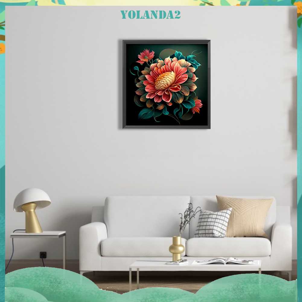 Tranh Đính Đá Kim Cương Toàn Bộ 5D DIY Hình Vẽ Hoa Trang Trí Nhà Cửa