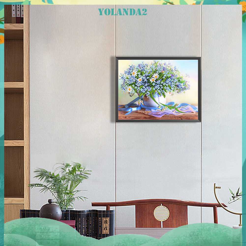 Tranh Đính Đá Kim Cương Toàn Bộ 5D DIY Hình Vẽ Hoa Trang Trí Nhà Cửa