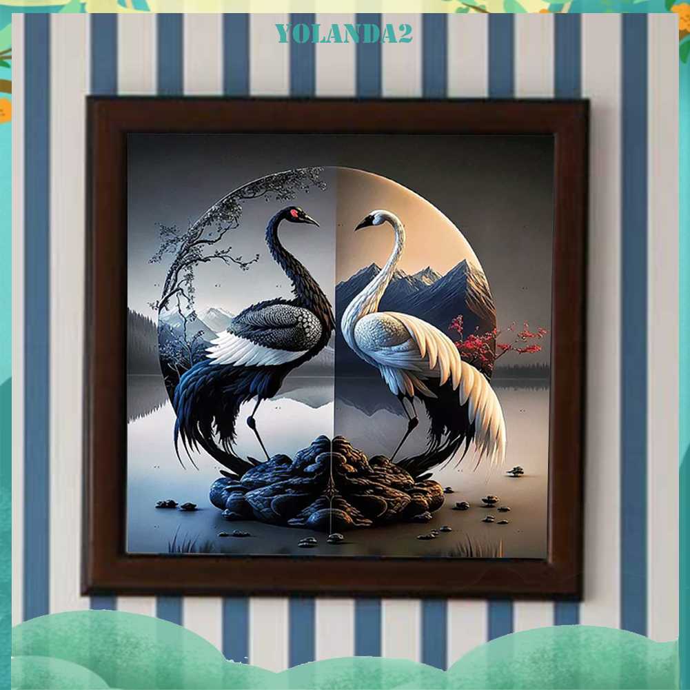 Tranh Đính Đá Kim Cương Toàn Bộ 5D DIY Hình Vẽ Con Sếu