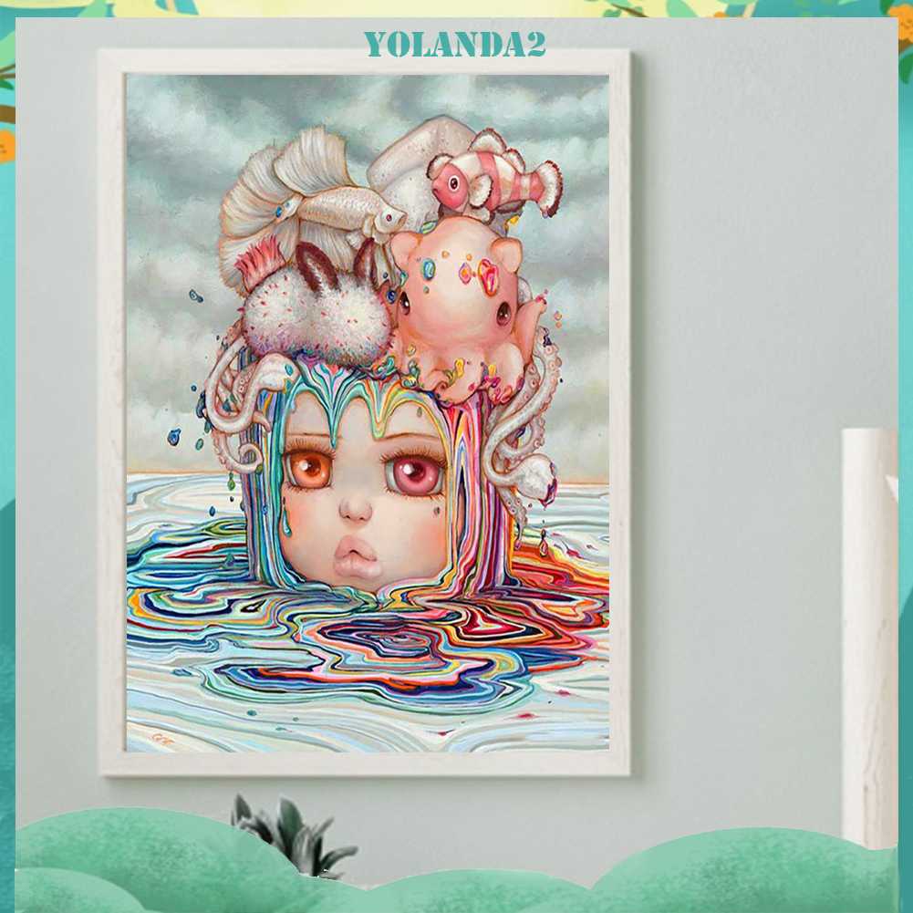 Tranh Đính Đá Kim Cương Toàn Bộ 5D DIY Hình Vẽ Cô Gái Trang Trí Nhà Cửa