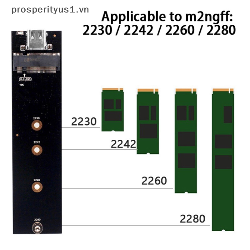 Hộp Ổ Cứng SSD Tốc Độ Cao M.2 NGFF Type-C 3.1 Bằng Hợp Kim Nhôm Chuyên Nghiệp