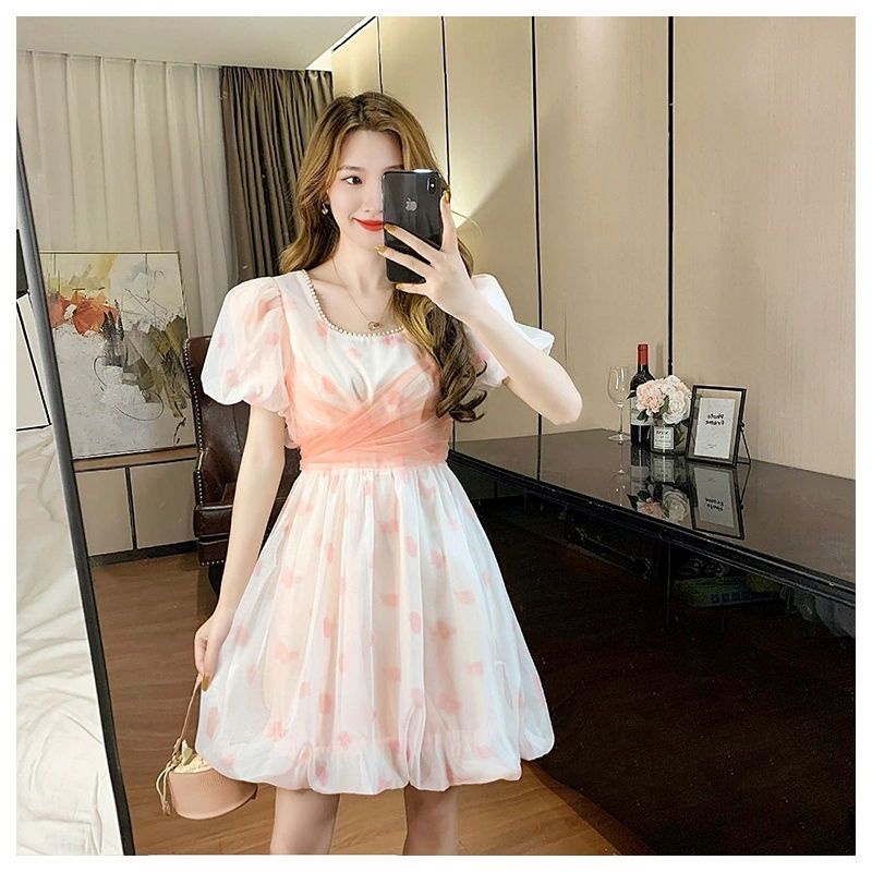 Đầm Hoa Thời Trang Mùa Hè 2023 Phong Cách Pháp Cổ Điển Ngọt Ngào Cho Nữ