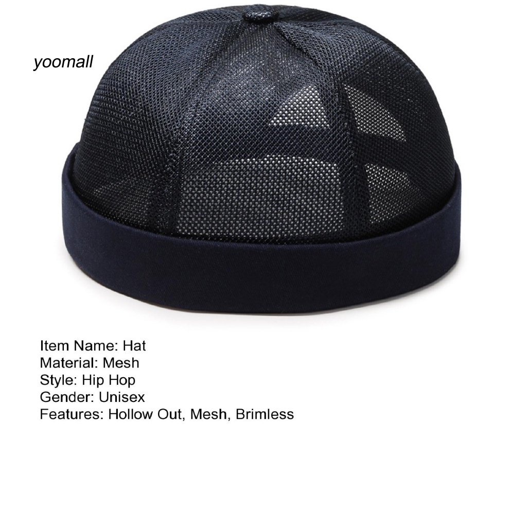 Yo / Mũ Lưỡi Trai Phối Lưới Rỗng Thoáng Khí Màu Trơn Trang Trí Lỗ Đuôi Ngựa Hip Hop Unisex