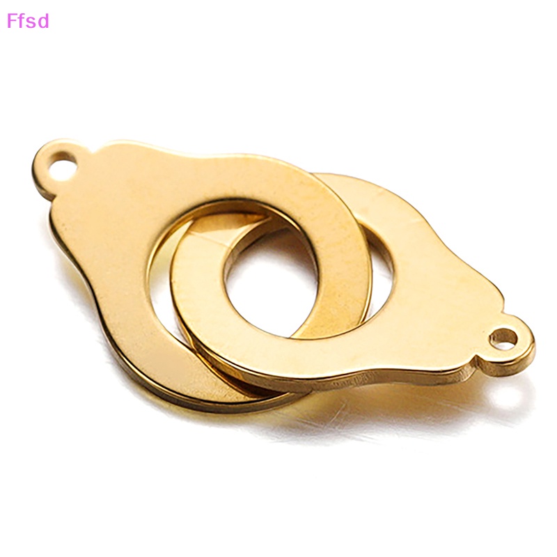 Set 5 Mặt Vòng cổ Hình Còng Tay Bằng Thép Không Gỉ DIY Sáng Tạo Dễ Phối Đồ