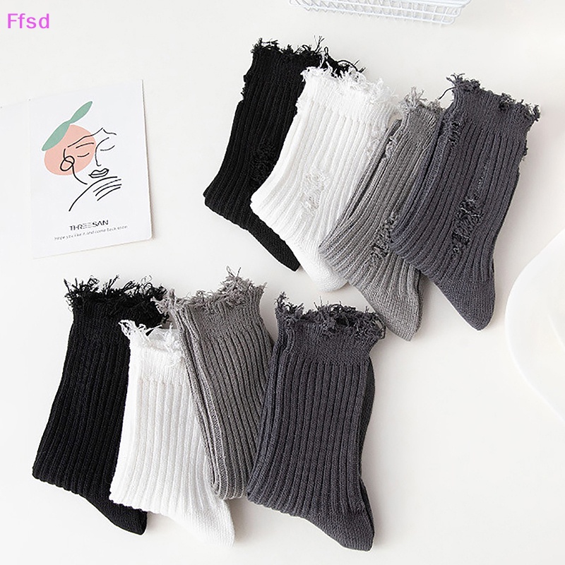 {Ffsd} Vớ Dệt Kim Xẻ Tà Thời Trang Harajuku Đường Phố Phá Hủy Giảm Căng Thẳng Chân * Bán Chạy Cho Nữ