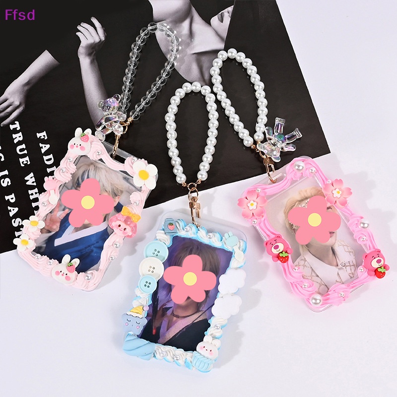 {Ffsd} Ốp Điện Thoại Trong Suốt Đính Hạt Pha Lê Hình Tai Nghe / Gấu Có Móc Khóa