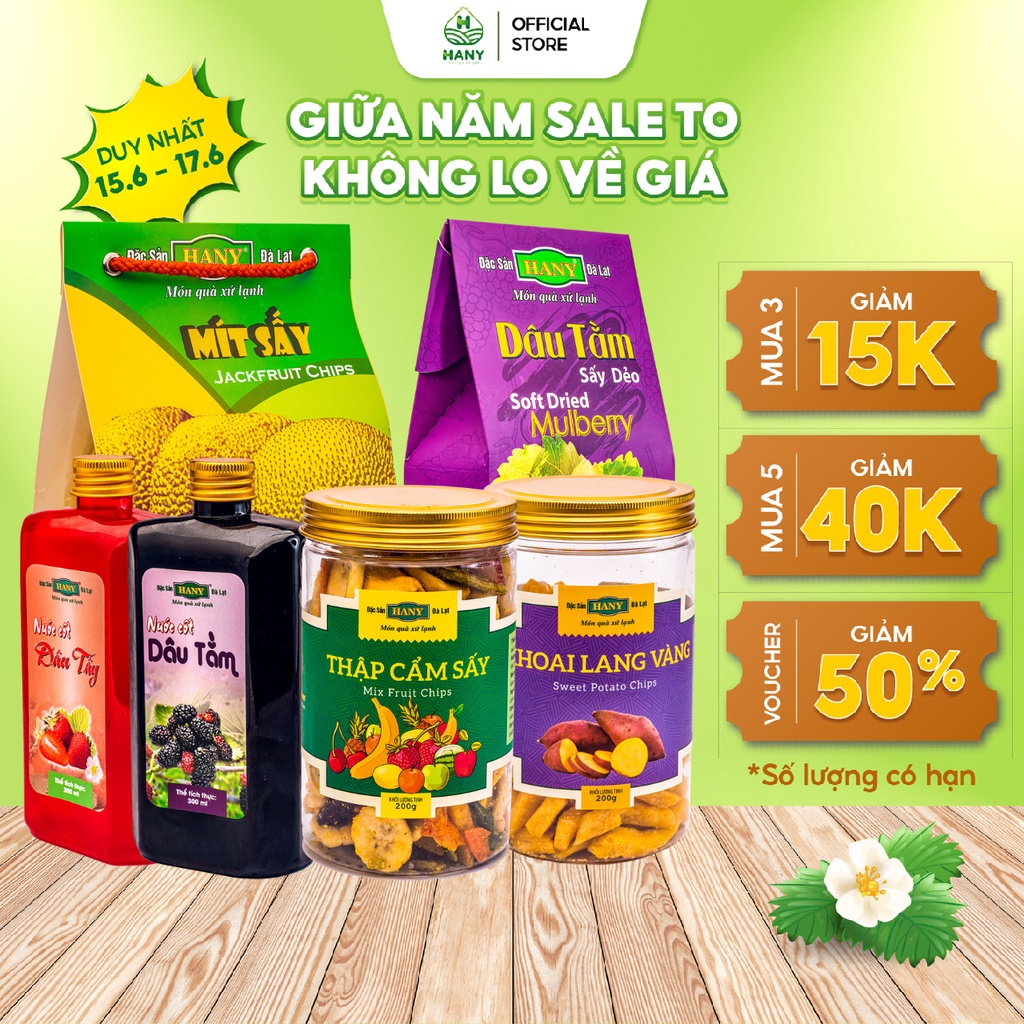 Combo Picnic 2 Gồm Hoa Quả Sấy Và Nước Cốt Hoa Quả HANY Đặc Sản Đà Lạt Ngon Mát Lành, Tiện Lợi Đi Chơi