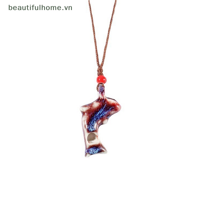 [beautifulhome] Vòng cổ Mặt Gốm Sứ Cổ Điển Có Còi Làm Quà Tặng Trang Sức Cho Trẻ Em [beauty]