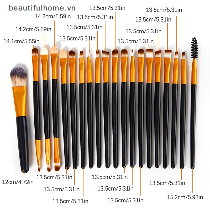 Bộ 20 Cọ Trang Điểm Chuyên Nghiệp Chất Lượng Cao
