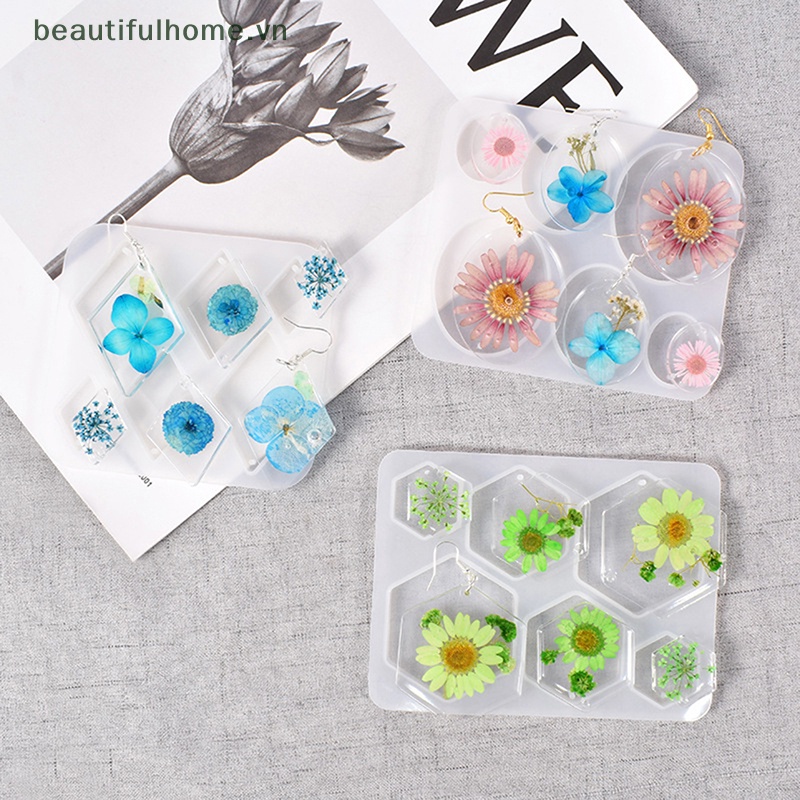 Khuôn Silicone Làm Mặt Trang Sức Hình Oval / Tròn Độc Đáo