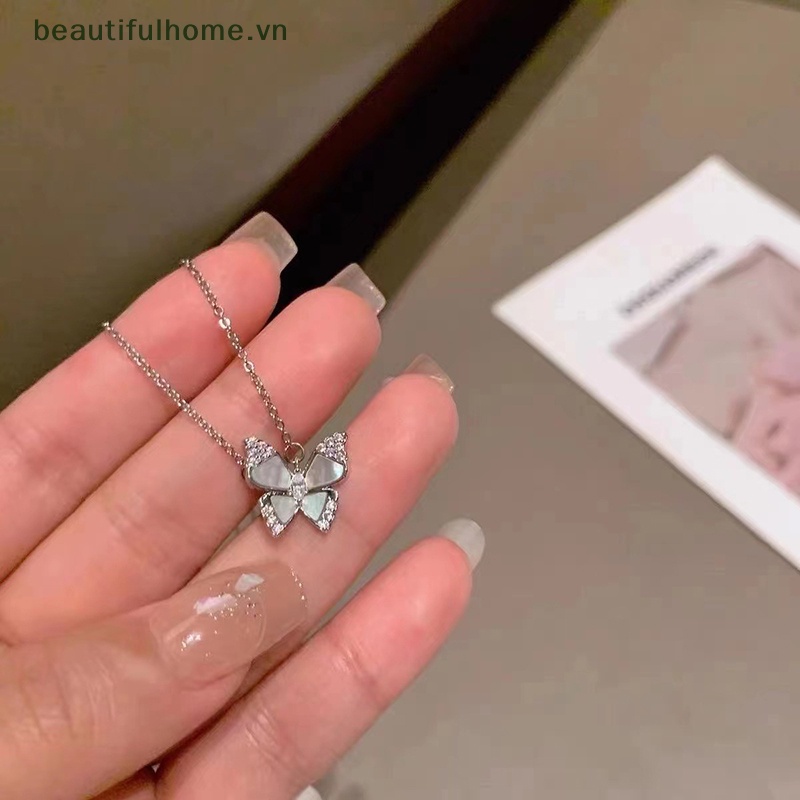 Vòng cổ Mặt Hình Bướm Đính Đá Zircon Thời Trang Cho Nữ