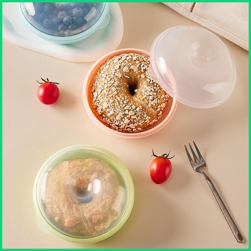 Hộp Đựng Bánh Mì Hình Tròn Có Nắp Đậy Kín Khí Tiện Dụng