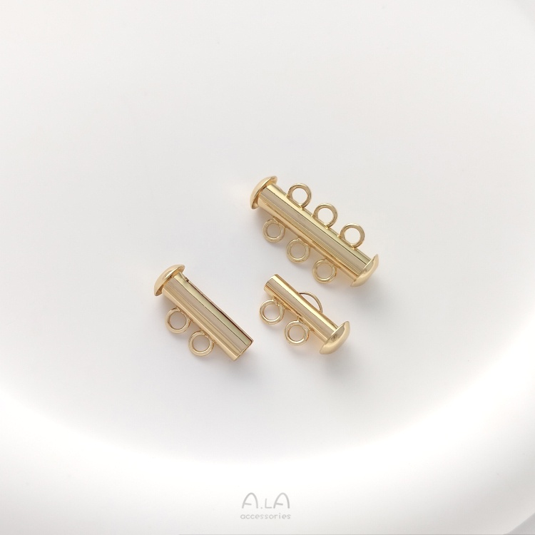 1 Bộ Khóa Ngọc Trai Hai Vòng Màu Vàng 14K Dùng Làm Vòng Tay / Dây Chuyền diy