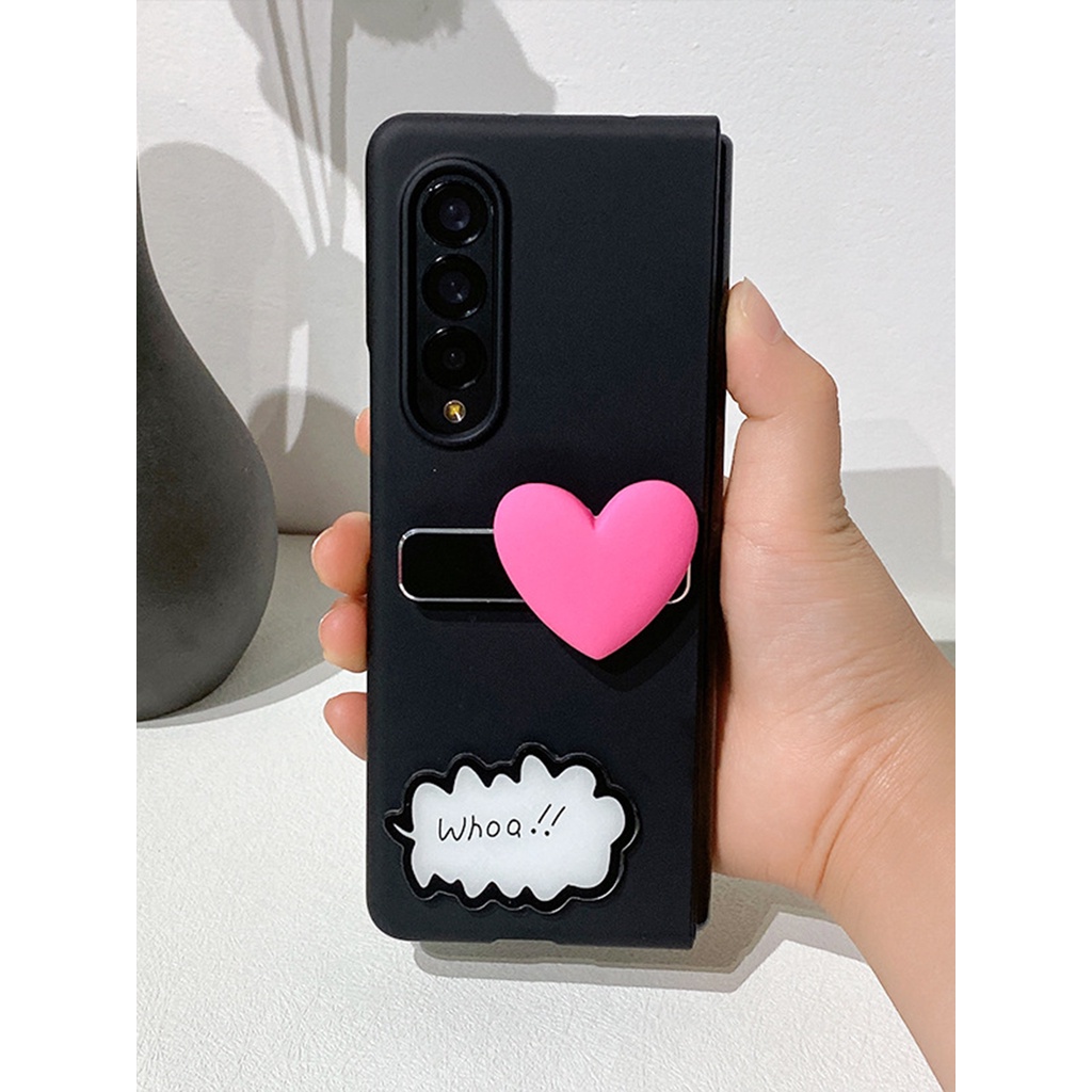 Bao Da Điện Thoại Mặt Nhám Kèm Giá Đỡ Họa Tiết Hoạt Hình Dễ Thương Dành Cho samsung galaxy z fold 5 4 3 2 5g Ốp