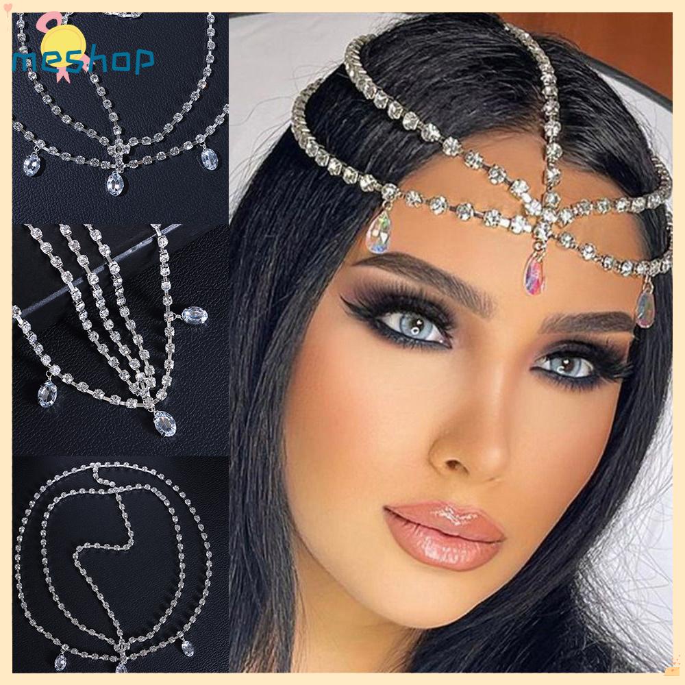 Me Đầu Dây Chuyền Tuyên Bố|Trâm Cài Tóc Đính Đá Nhiều Màu Sắc Phong Cách Bohemian Cho Cô Dâu