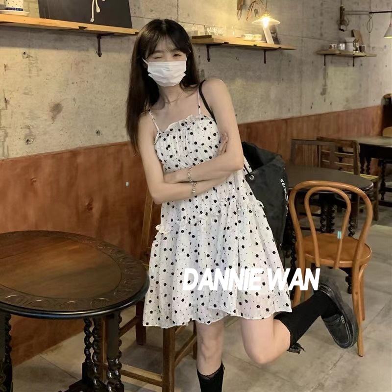 DannieWan váy Đầm váy nữ Những bông hoa nhỏ xíu trong mùa hè các sinh viên của siêu tiên phong A22M1TW