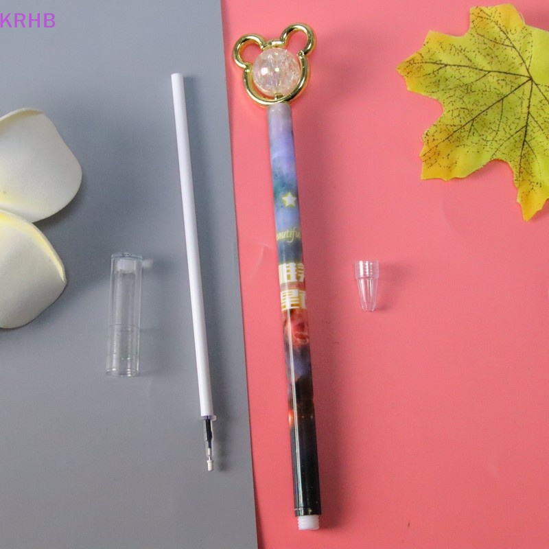 Bộ 2 Bút Mực Gel Hình Gấu Pha Lê Dễ Thương Mới