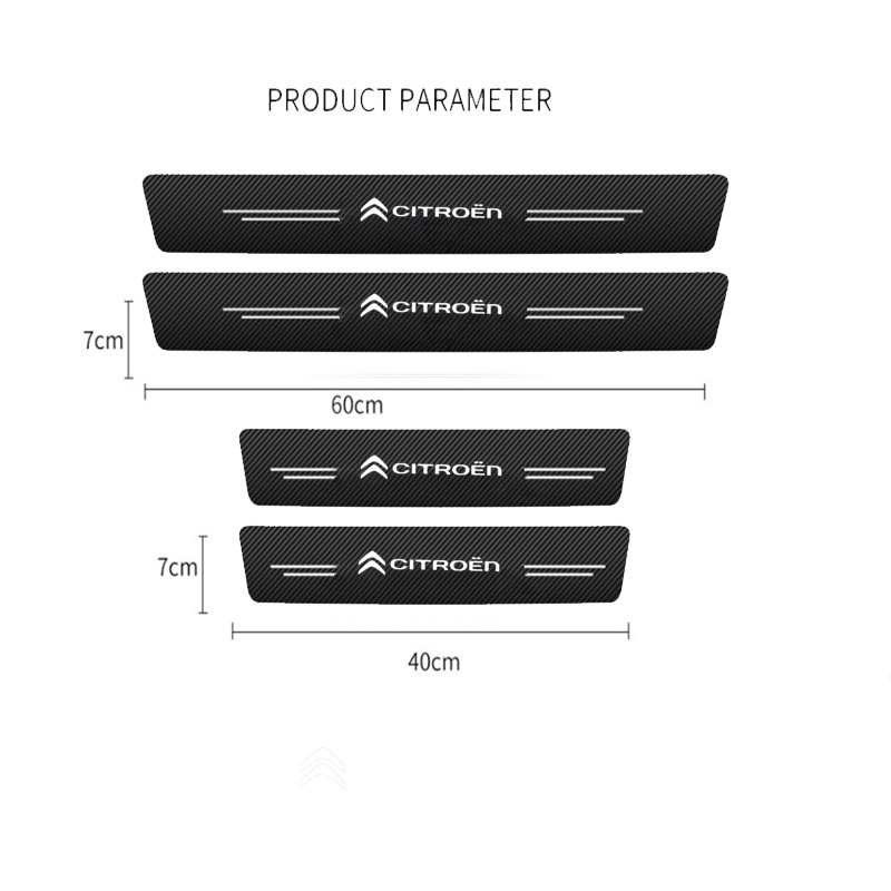 Miếng Dán Cửa Xe Hơi Citroen Bằng Da Sợi Carbon Chống Trầy Xước Cho C1 C3 C4 C5 C8 xsara picasso DS5