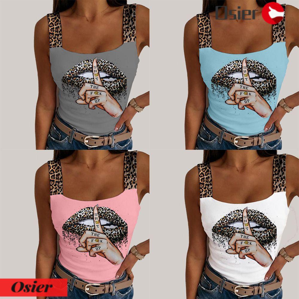 Osier1 Áo Không Tay Họa Tiết Da Báo Gợi Cảm Cho Nữ