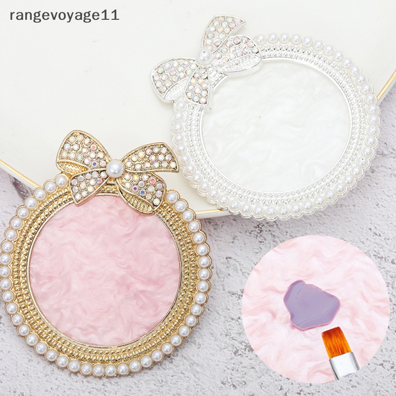 Khay Đựng Móng Tay Giả Bằng Nhựa Resin Hình Nơ Đính Ngọc Trai