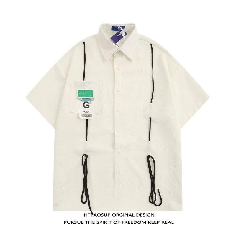 Áo Sơ Mi Tay Ngắn Dáng Rộng Phong Cách Đường Phố Mỹ Thời Trang Mùa Hè Cho Nam Và Nữ