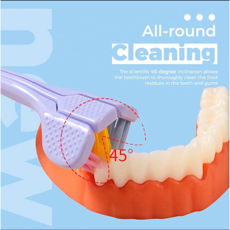 Bàn Chải Đánh Răng Ba Mặt 3D Độ Bóng Cao Mềm Mại Bảo Vệ Răng Cho Bé