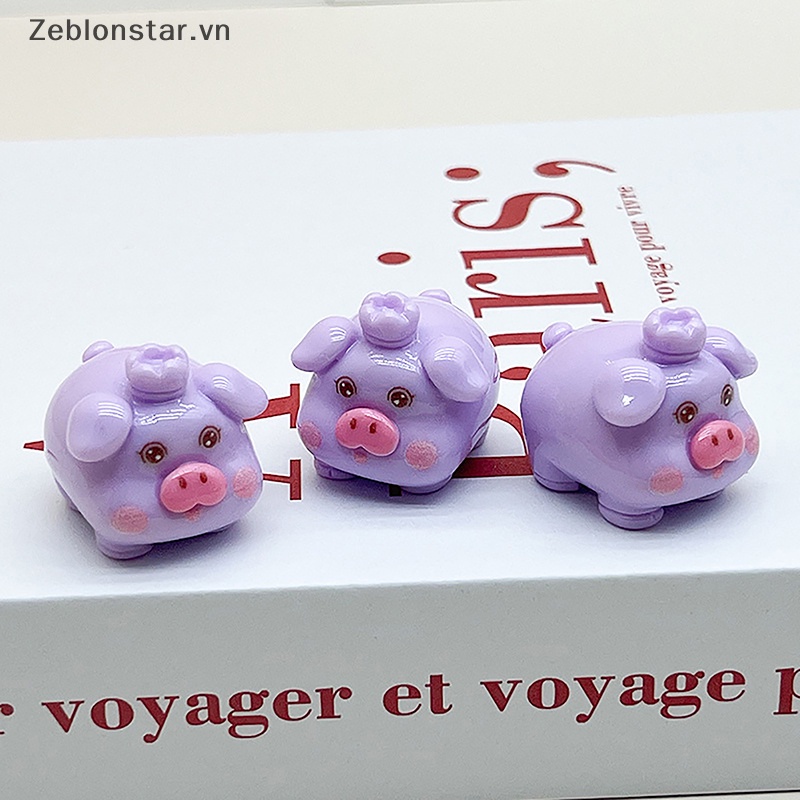 [Ngôi Sao] Móc Khóa Resin Hình Chú Heo Hoạt Hình Đội Vương Miện Thủ Công DIY ~ ~