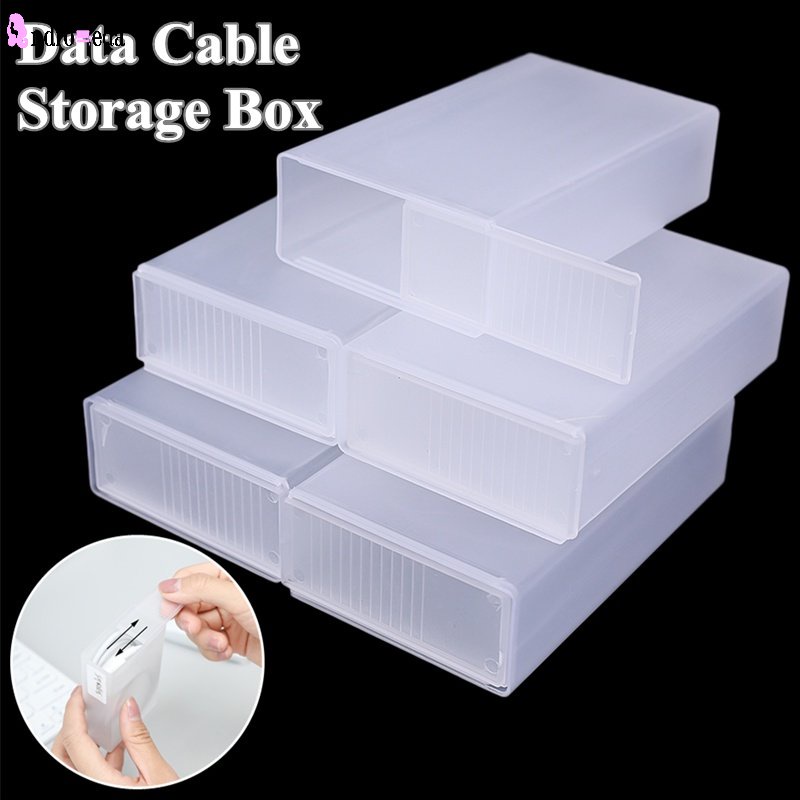 Hộp Đựng Dây Cáp Sạc Điện Thoại Để Bàn Trong Suốt Chống Bụi Có Nắp Trượt