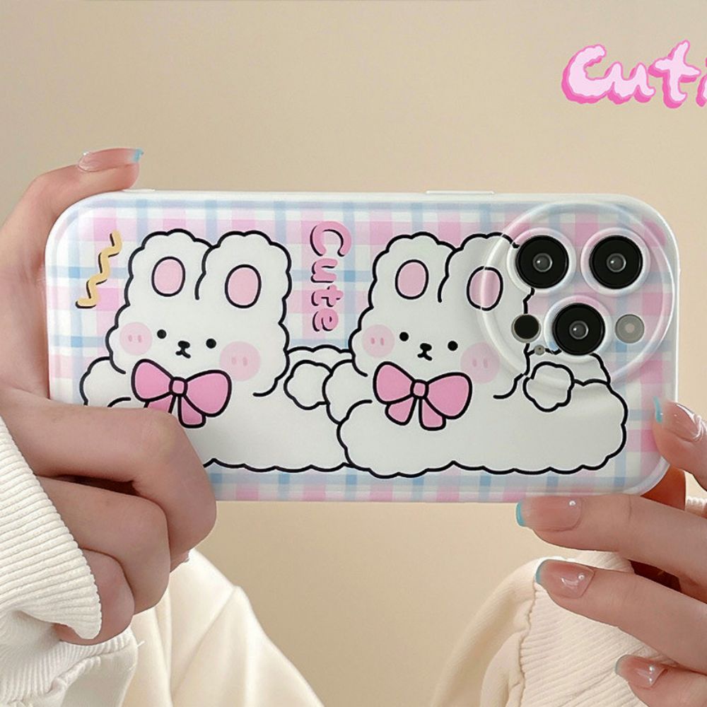 Ốp Điện Thoại TPU Dẻo Họa Tiết Hoạt Hình Chú Thỏ Có Túi Khí Chống Sốc Cho IPhone 11 IPhone 14 13 12 Pro Max