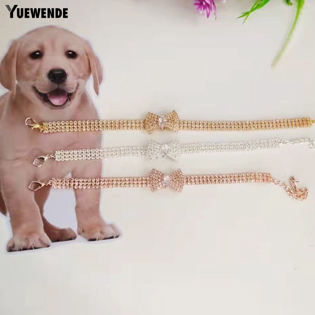 Yq.e Vòng Đeo Cổ Đính Đá Và Nơ Trang Trí Chống Gàu Thời Trang Giáng Sinh Dành Cho Cún Cưng
