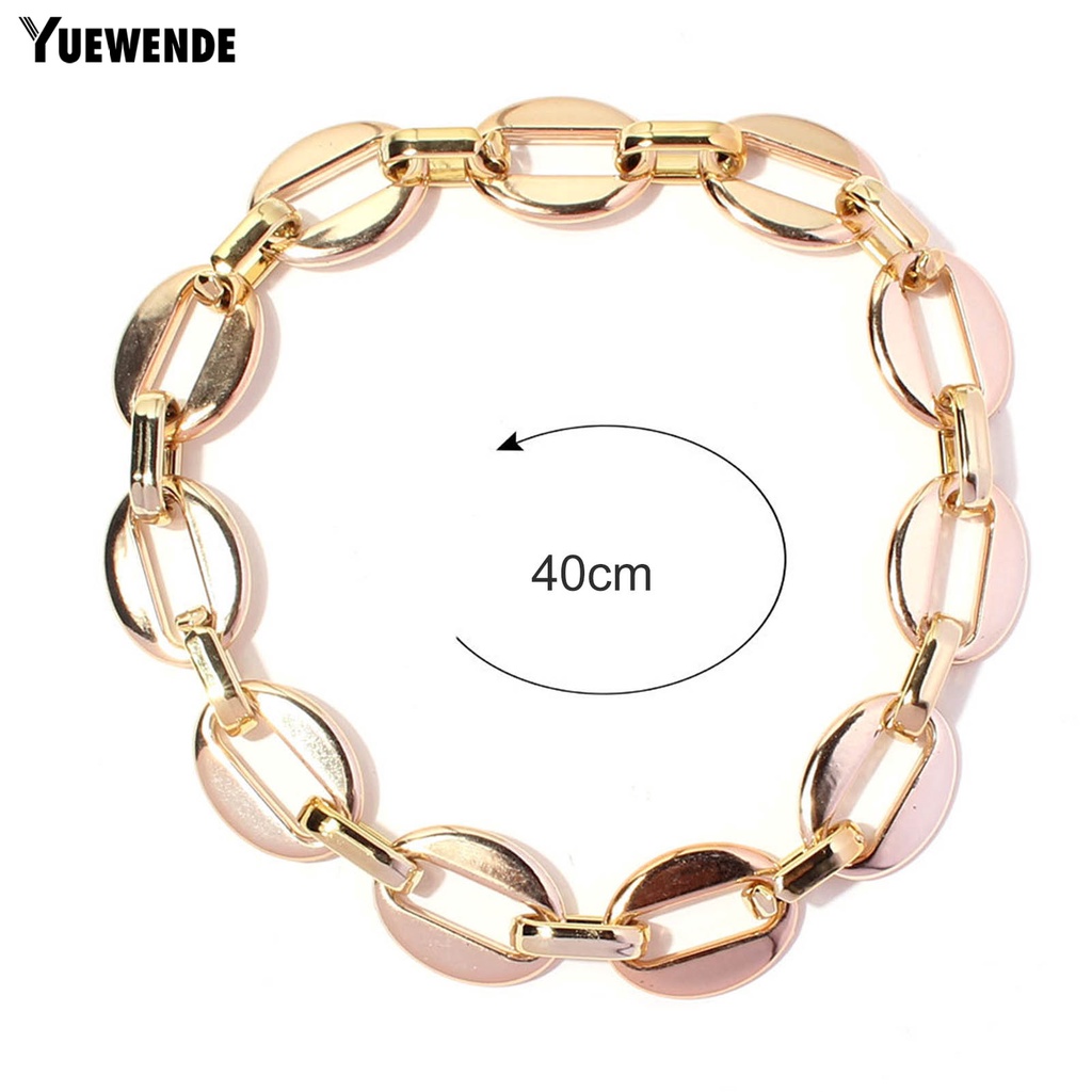 Yq.e Vòng Cổ Kim Loại Dạng Xích Hình Học Màu Vàng Kim Cho Thú Cưng Bull Pháp