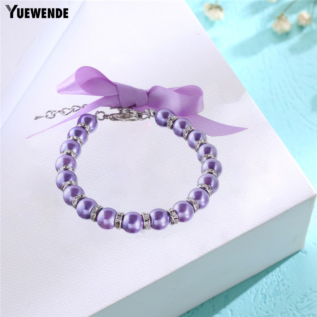 Yq.e Vòng Cổ Bắt Sáng Đính Ngọc Trai Giả Tinh Tế Đáng Yêu Trang Trí Vòng Cổ Cho Thú Cưng Cửa Hàng