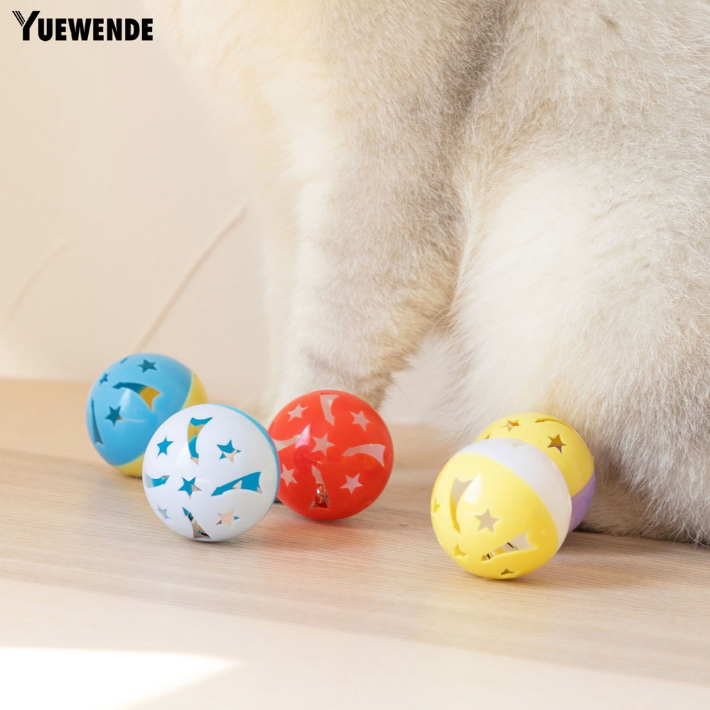 Bộ 5 Chuông Đồ Chơi YQ.E Xoay Bằng Nhựa Chống Mài Mòn Siêu Bền Thiết Kế Giải Trí Tương Tác Với Mèo Cưng