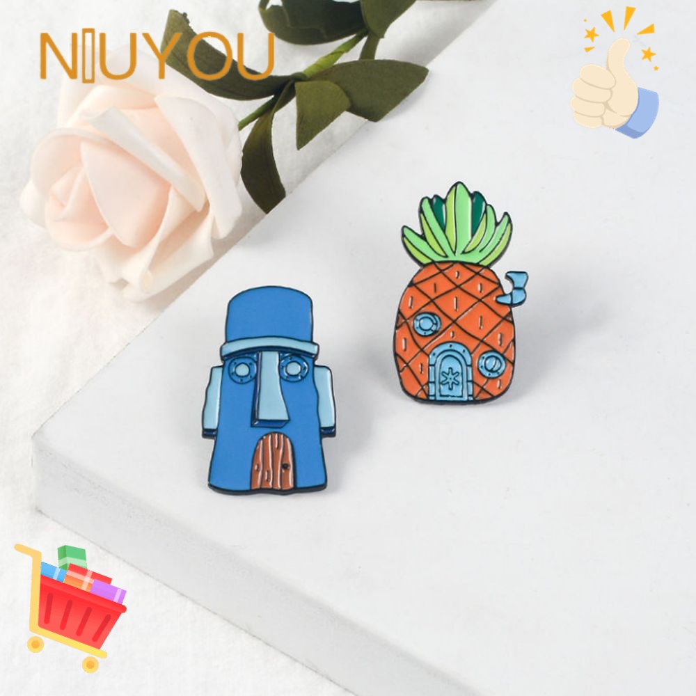 Ghim Cài Áo Họa Tiết Hoạt Hình SpongeBob Vui Nhộn