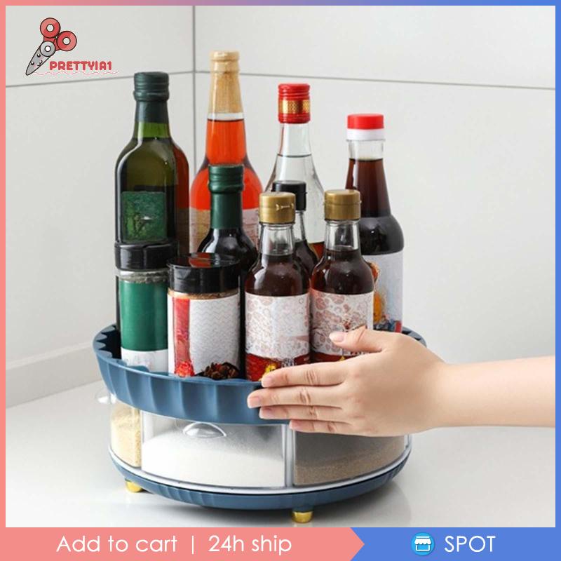 Giá Đỡ Lọ Gia Vị Lười Biếng Xoay 360 Độ Prettyia1