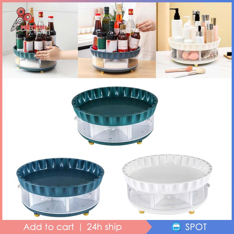 Giá Đỡ Lọ Gia Vị Lười Biếng Xoay 360 Độ Prettyia1