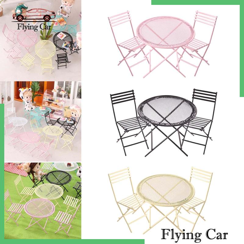 Bộ Bàn Ghế Kim Loại Tỉ Lệ 1: 12 Trang Trí Nhà Búp Bê 2