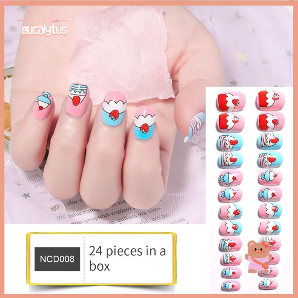 Bộ 24 Móng Tay Giả Dạng Nhấn Chuyên Dụng Cho Trẻ Em