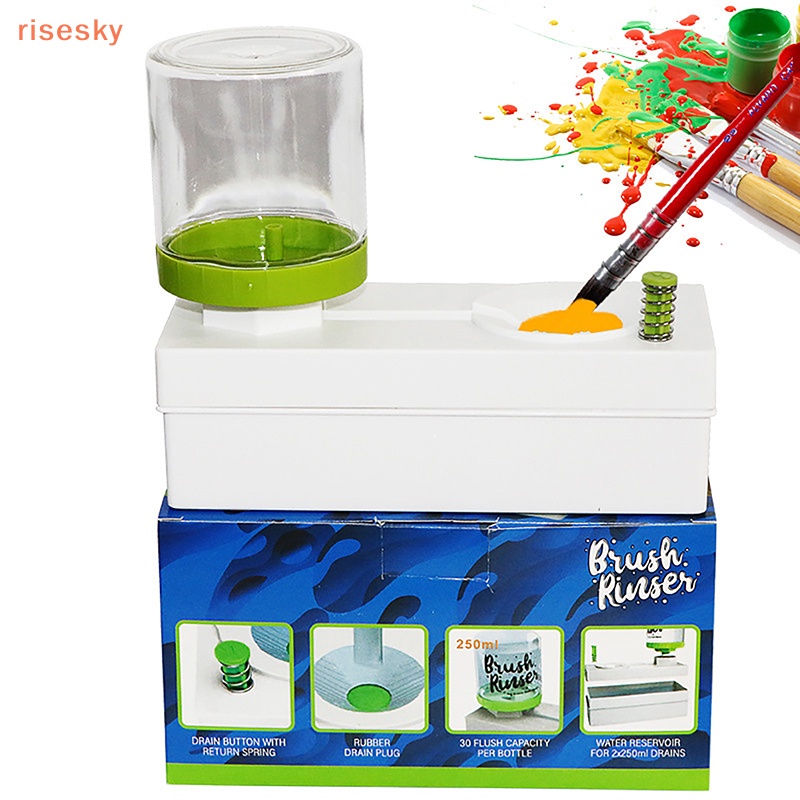 [risesky] Dụng Cụ Làm Sạch Bút Tuần Hoàn Nước Làm Sạch Cọ, Cọ, Dips, Và Bộ Sưu Tập Nước