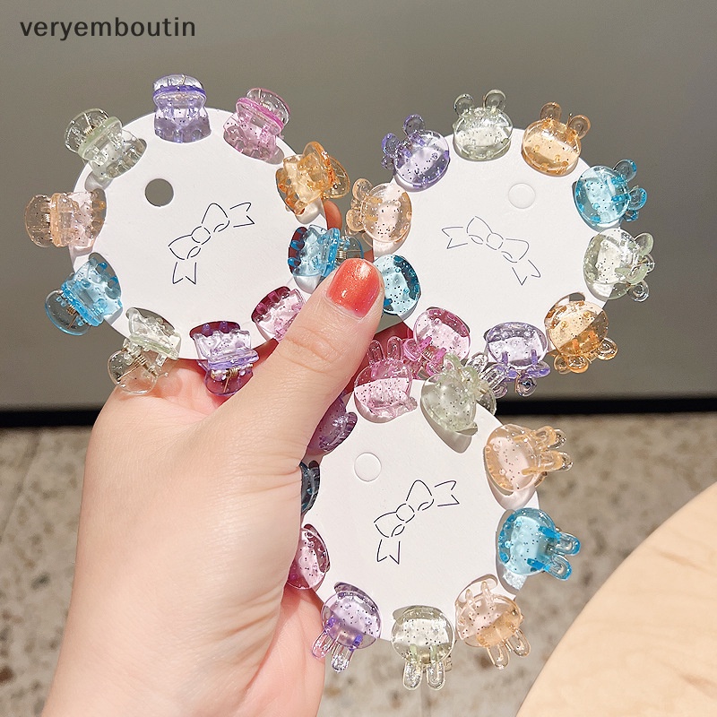 Kẹp Tóc Mini Bằng Nhựa Trong Suốt Hình Gấu / Thỏ Dễ Thương Cho Nữ