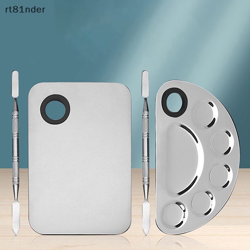 Bộ Bảng Trộn Màu Trang Điểm Làm Móng Bằng Thép Không Gỉ