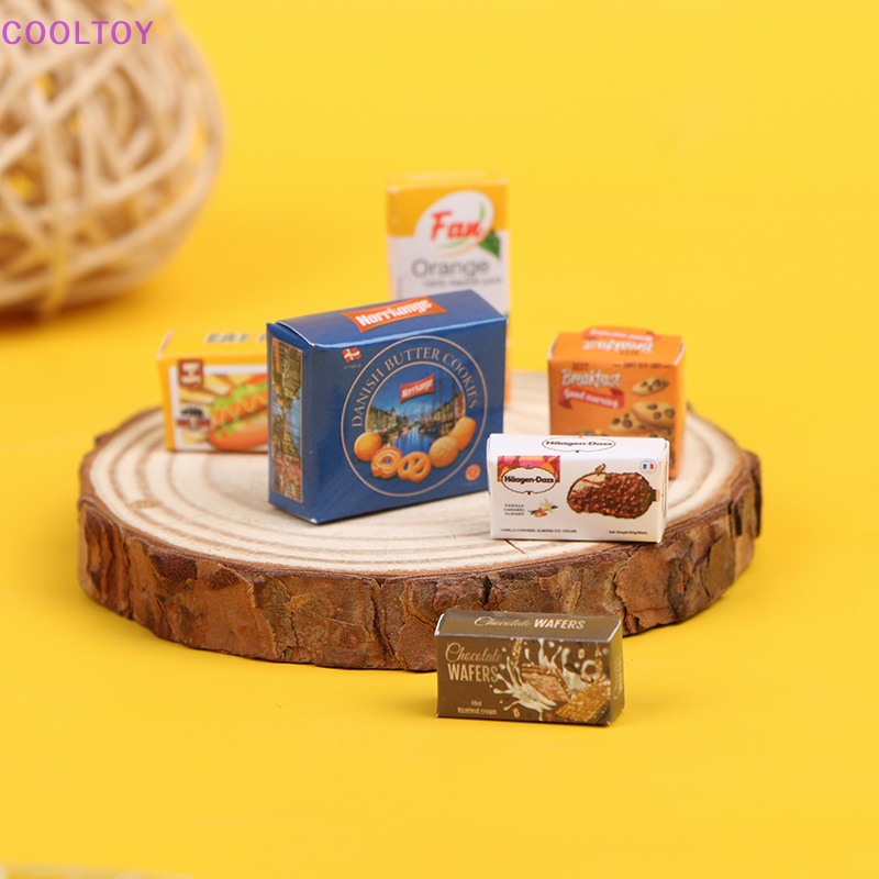 Set 6 Mô Hình Chai Nước Và Hộp Đựng Đồ Uống Mini Tỉ Lệ 1 / 12 Trang Trí Nhà Búp Bê