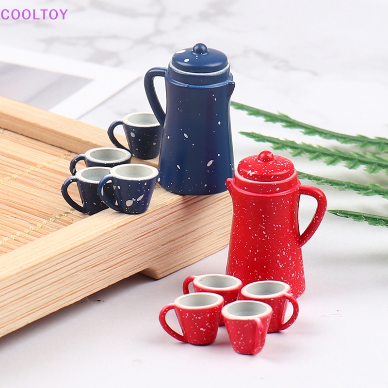 Set 5 Ấm Nước Mini Tỉ Lệ 1: 12 Dùng Để Trang Trí Nhà Búp Bê
