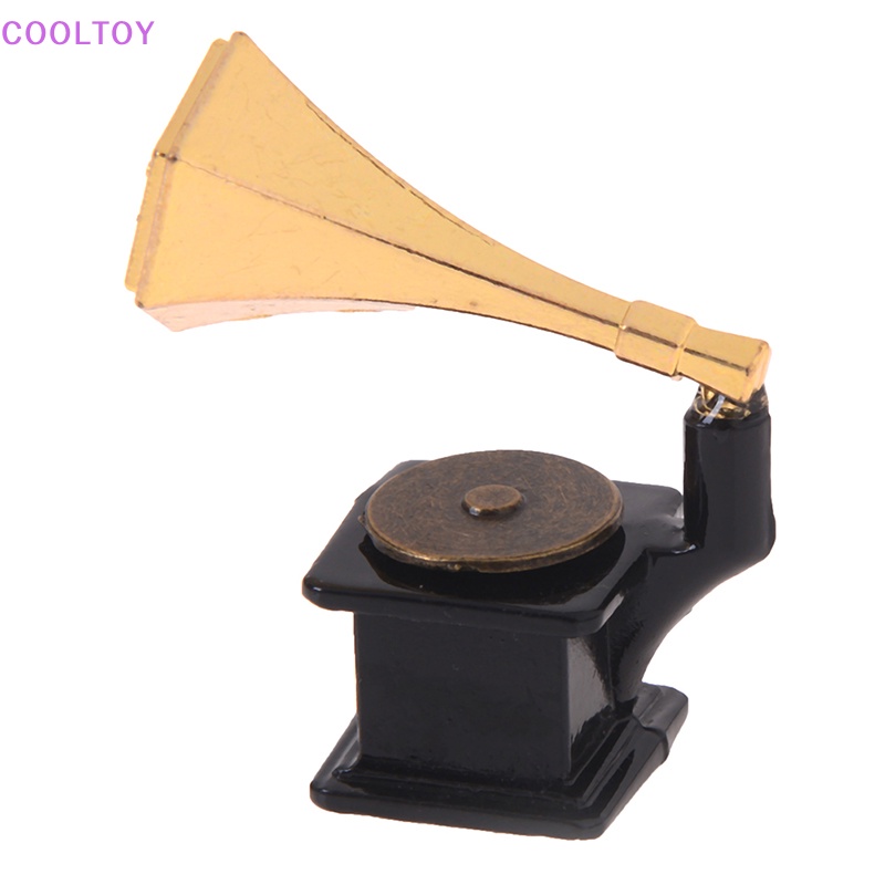 Cooltoy Mô Hình Máy Hát Đĩa Phong Cách vintage Tỉ Lệ 1: 12 Trang Trí Nhà Búp Bê