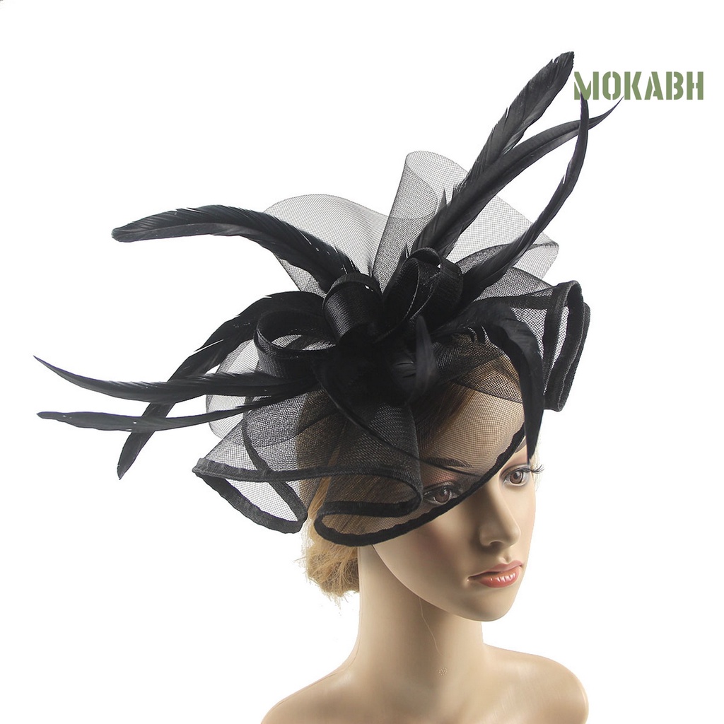 Mũ Lưới Thắt Nơ Trang Trí Tóc Màu Trơn Thanh Lịch